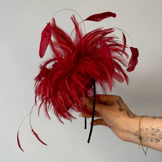 ASF Rhinestone & Feather Fascinator *verhuur*
