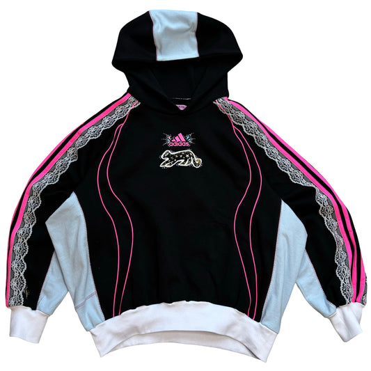 Black & Pink Tiger Adidas Hoodie