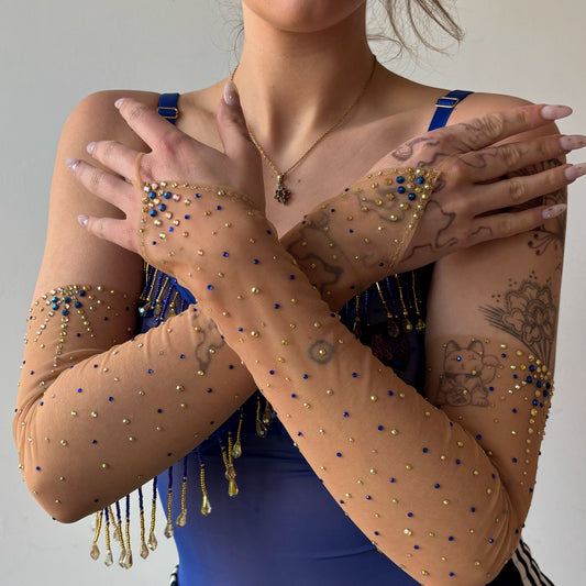 ASF Beaded & Rhinstoned Mesh Gloves *verhuur*