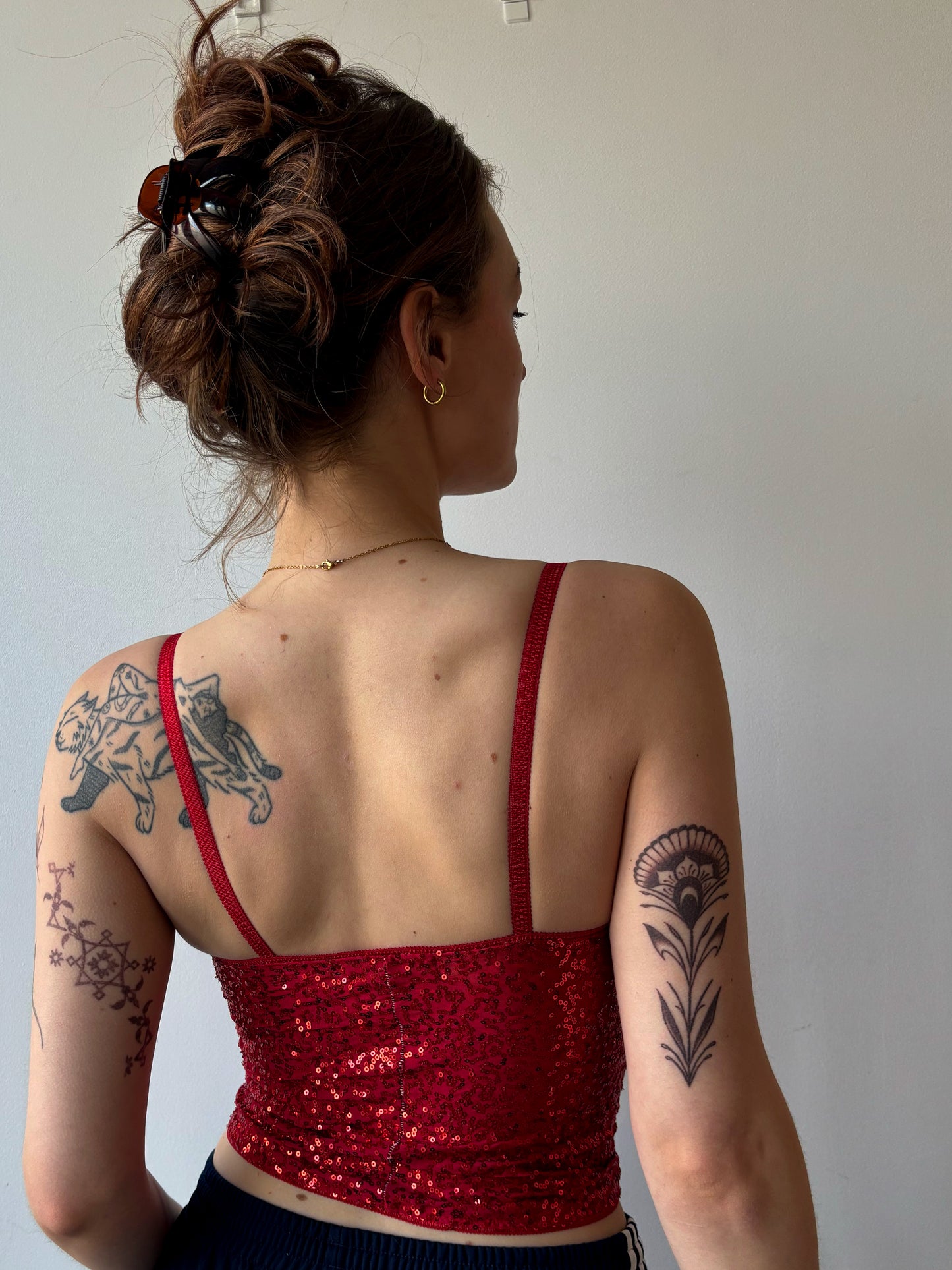 ASF Red Glitter Cami Top