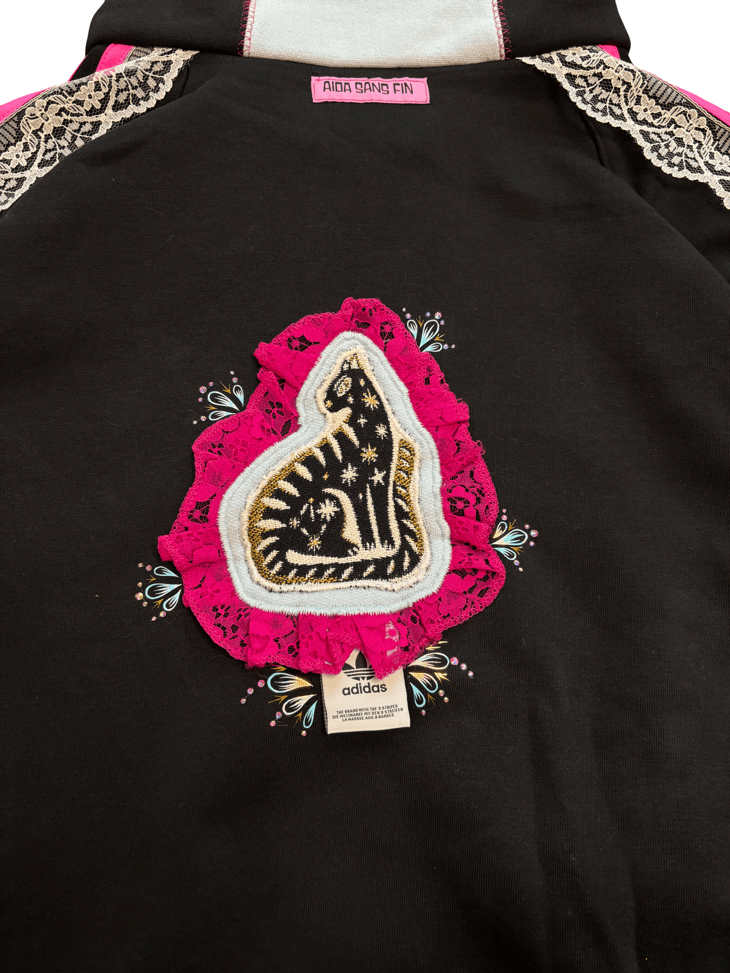 Black & Pink Tiger Adidas Hoodie