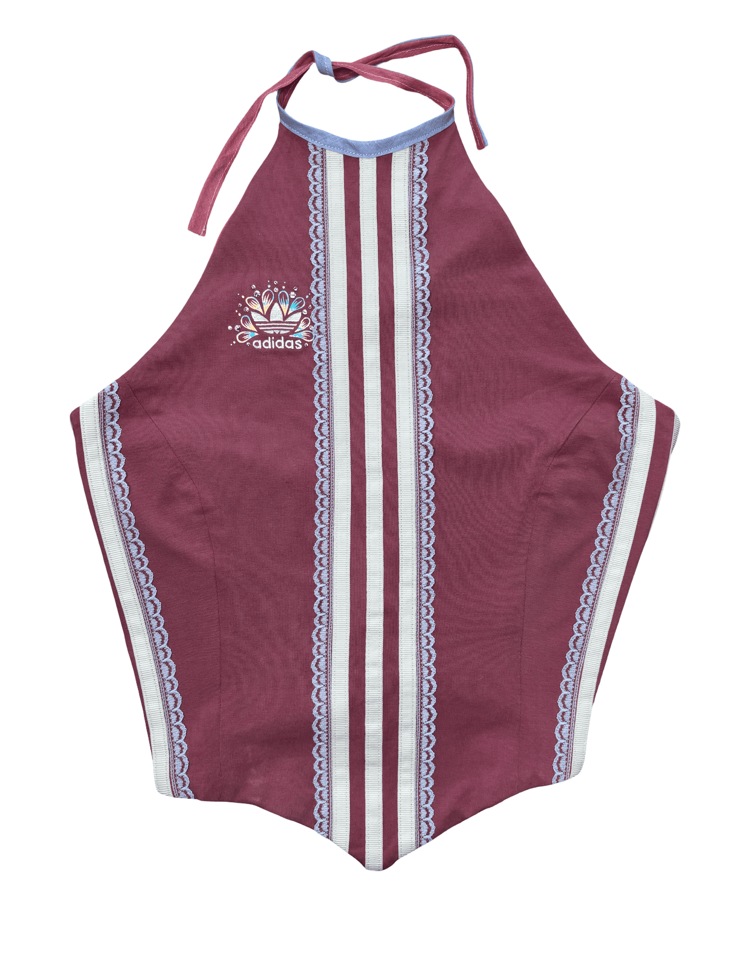 Dirty Pink & Periwinkle Adidas Corset Top