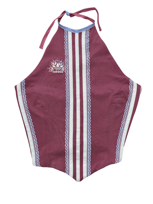 Dirty Pink & Periwinkle Adidas Corset Top